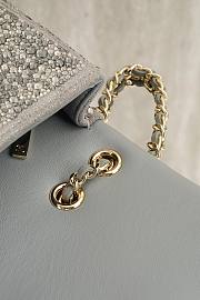 Chanel Evening Bag Strass Imitation Pearls & Gold-Tone Metal Dark Gray Pearly White & Light Gray - 21x13x8cm - 5