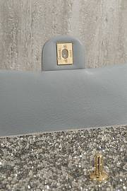 Chanel Evening Bag Strass Imitation Pearls & Gold-Tone Metal Dark Gray Pearly White & Light Gray - 21x13x8cm - 4