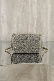 Chanel Evening Bag Strass Imitation Pearls & Gold-Tone Metal Dark Gray Pearly White & Light Gray - 21x13x8cm - 3