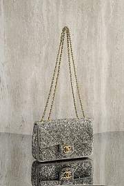 Chanel Evening Bag Strass Imitation Pearls & Gold-Tone Metal Dark Gray Pearly White & Light Gray - 21x13x8cm - 2