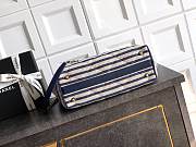 Chanel Deauville Tote Striped Canvas White Navy - 36x21.5x11cm - 6