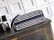 Chanel Deauville Tote Striped Canvas White Navy - 46×25×13cm - 6