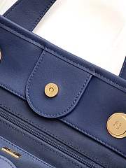 Chanel Deauville Tote Striped Canvas White Navy - 46×25×13cm - 5