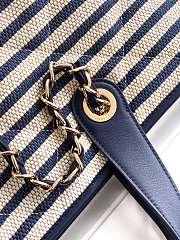 Chanel Deauville Tote Striped Canvas White Navy - 46×25×13cm - 3
