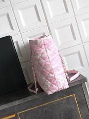 Chanel Shopping Bag Printed Denim & Gold Tone Metal Pink & White - 37x28.5x13cm - 4