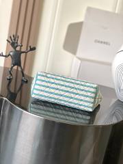 Chanel Zipped Case Printed Fabric & Gold-Tone Metal Light Beige & Blue - 26x16.5x9cm - 6