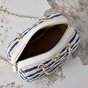 Chanel Clutch with Chain Printed Fabric & Gold-Tone Metal Beige & Navy - 18.5x11.5x11cm - 2