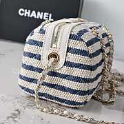 Chanel Clutch with Chain Printed Fabric & Gold-Tone Metal Beige & Navy - 18.5x11.5x11cm - 6