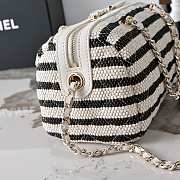 Chanel Clutch with Chain Printed Fabric & Gold-Tone Metal Beige & Black - 18.5x11.5x11cm - 2