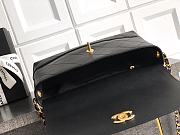 Chanel Large Flap Bag With Top Handle Shiny Lambskin & Gold Tone Metal Black - 29x18x8cm - 6