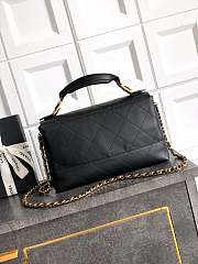 Chanel Large Flap Bag With Top Handle Shiny Lambskin & Gold Tone Metal Black - 29x18x8cm - 4