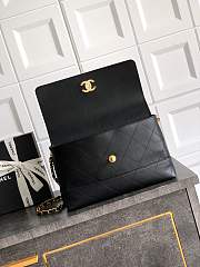 Chanel Large Flap Bag With Top Handle Shiny Lambskin & Gold Tone Metal Black - 29x18x8cm - 3