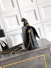 Chanel Large Flap Bag With Top Handle Shiny Lambskin & Gold Tone Metal Black - 29x18x8cm - 2