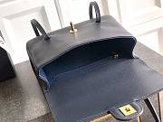 Chanel Clutch with Leather Strap Grained Shiny Calfskin & Gold-Tone Metal Dark Blue - 17x11.5x5cm - 2