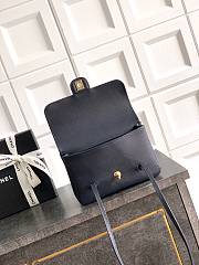 Chanel Clutch with Leather Strap Grained Shiny Calfskin & Gold-Tone Metal Dark Blue - 17x11.5x5cm - 5