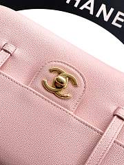 Chanel Clutch with Leather Strap Grained Shiny Calfskin & Gold-Tone Metal Light Pink - 17x11.5x5cm - 2