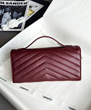Chanel Clutch Flap Bag With Top Handle Goatskin & Gold-Tone Metal Burgundy - 25x13x6.5cm - 2