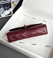 Chanel Clutch Flap Bag With Top Handle Goatskin & Gold-Tone Metal Burgundy - 25x13x6.5cm - 3