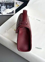 Chanel Clutch Flap Bag With Top Handle Goatskin & Gold-Tone Metal Burgundy - 25x13x6.5cm - 6