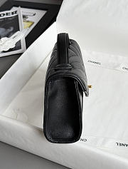 Chanel Clutch Flap Bag With Top Handle Goatskin & Gold-Tone Metal Black - 25x13x6.5cm - 3