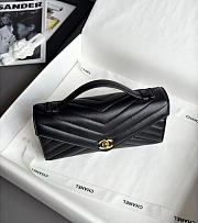 Chanel Clutch Flap Bag With Top Handle Goatskin & Gold-Tone Metal Black - 25x13x6.5cm - 5