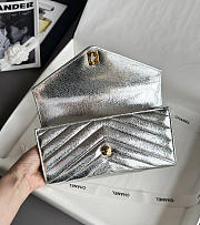 Chanel Clutch Flap Bag With Top Handle Goatskin & Gold-Tone Metal Metallic Silver - 25x13x6.5cm - 2