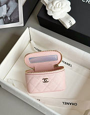 Chanel Classic Mini Bag Charm Caviar & Gold Tone Metal Light Pink - 10.5x6.7x4cm - 3