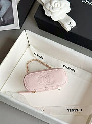 Chanel Classic Mini Bag Charm Caviar & Gold Tone Metal Light Pink - 10.5x6.7x4cm - 2