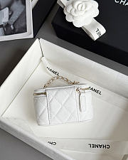 Chanel Classic Mini Bag Charm Caviar & Gold Tone Metal White - 10.5x6.7x4cm - 6