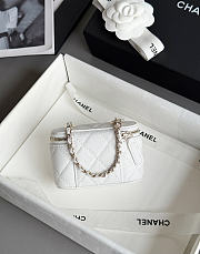 Chanel Classic Mini Bag Charm Caviar & Gold Tone Metal White - 10.5x6.7x4cm - 4