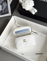 Chanel Classic Mini Bag Charm Caviar & Gold Tone Metal White - 10.5x6.7x4cm - 2
