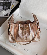 Chanel 25 Mini Handbag Metallic Grained Calfskin & Gold Metal Rose Gold - 22x20x12.5cm - 1