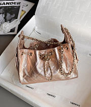Chanel 25 Mini Handbag Metallic Grained Calfskin & Gold Metal Rose Gold - 22x20x12.5cm - 4