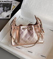 Chanel 25 Mini Handbag Metallic Grained Calfskin & Gold Metal Rose Gold - 22x20x12.5cm - 3