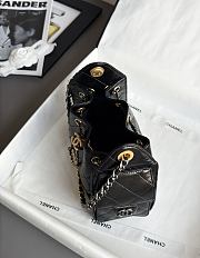 Chanel 25 Mini Handbag Shiny Crumpled Calfskin Gold-Tone & Ruthenium-Finish Metal Black - 22x20x12.5cm - 2
