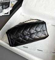 Chanel 25 Mini Handbag Shiny Crumpled Calfskin Gold-Tone & Ruthenium-Finish Metal Black - 22x20x12.5cm - 4