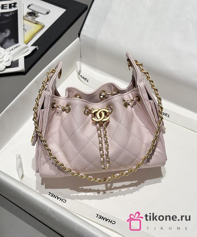 Chanel 25 Mini Handbag Grained Calfskin & Gold Tone Metal Light Pink - 22x20x12.5cm - 1