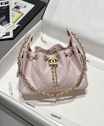 Chanel 25 Mini Handbag Grained Calfskin & Gold Tone Metal Light Pink - 22x20x12.5cm