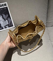 Chanel 25 Mini Handbag Metallic Grained Calfskin & Gold Metal Gold - 22x20x12.5cm - 5