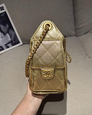 Chanel 25 Mini Handbag Metallic Grained Calfskin & Gold Metal Gold - 22x20x12.5cm - 3