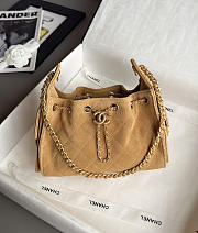 Chanel 25 Mini Handbag Suede Calfskin & Gold Tone Metal Gold - 22x20x12.5cm - 1
