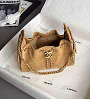 Chanel 25 Mini Handbag Suede Calfskin & Gold Tone Metal Gold - 22x20x12.5cm - 3