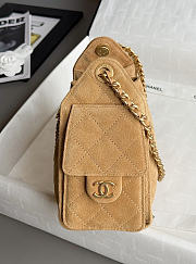 Chanel 25 Mini Handbag Suede Calfskin & Gold Tone Metal Gold - 22x20x12.5cm - 2