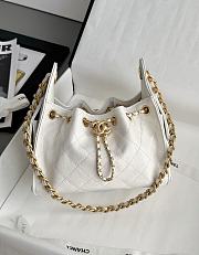 Chanel 25 Mini Handbag Grained Calfskin & Gold Tone Metal White - 22x20x12.5cm - 1