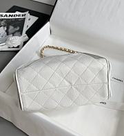 Chanel 25 Mini Handbag Grained Calfskin & Gold Tone Metal White - 22x20x12.5cm - 3