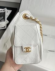 Chanel 25 Mini Handbag Grained Calfskin & Gold Tone Metal White - 22x20x12.5cm - 2