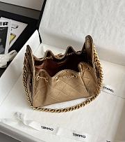 Chanel 25 Mini Handbag Metallic Grained Calfskin & Gold Tone Metal Bronze - 22x20x12.5cm  - 4