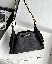 Chanel 25 Mini Handbag Washed Denim Gold-Tone Metal Black - 22x20x12.5cm - 6