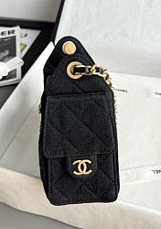 Chanel 25 Mini Handbag Washed Denim Gold-Tone Metal Black - 22x20x12.5cm - 5