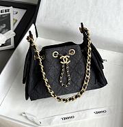 Chanel 25 Mini Handbag Washed Denim Gold-Tone Metal Black - 22x20x12.5cm - 2